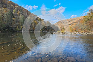 The Cheat River at the Confluence of the Big Sandy River at Bull Run in West Virginia