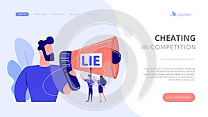 Cheating concept landing page.