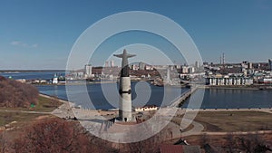 CHEBOKSARY, CHUVASHIA, RUSSIA - 13, SEPTEMBER, 2018: The Monument of Mother-patroness of the Chuvash people, historic