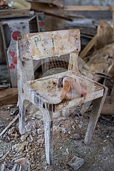 Cheburashka kindergarten in Pripyat ghost town, Chernobyl Nuclear Power Plant Zone of Alienation, Ukraine