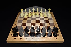 Chechered board with the chessmen like a leisure theme