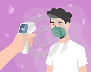 Check body temperature in public places, to avoid covid-19 transmission