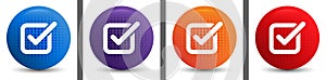 Check box icon abstract halftone round button set