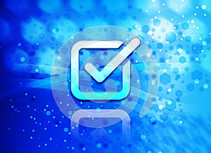 Check box icon abstract light cyan blue hexagon pattern background