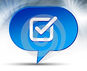 Check box icon blue bubble background