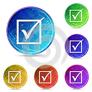 Check box icon digital abstract round buttons set illustration