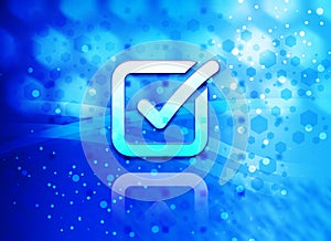 Check box icon abstract light cyan blue hexagon pattern background