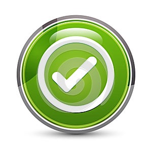 Check box icon elegant green round button vector illustration