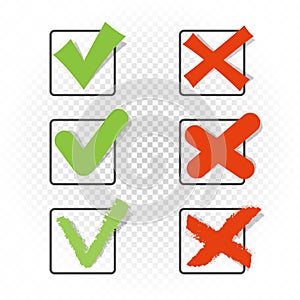Check box set yes no sign photo