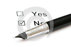 Check boxes and pen isolated