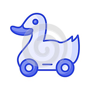 Check this carefully designed icon of duck toy, children playthings