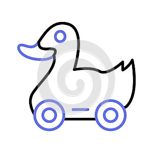 Check this carefully designed icon of duck toy, children playthings