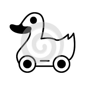 Check this carefully designed icon of duck toy, children playthings