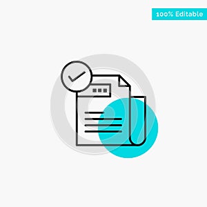 Check, Checklist, Feature, Featured, Features,  turquoise highlight circle point Vector icon