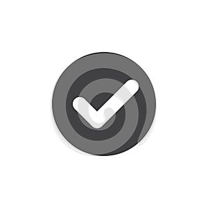 Check, checkmark flat icon. Round simple button, circular vector sign. photo