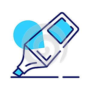 Check this creatively designed icon of highlighter, stationery item vector