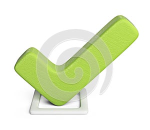 Check 3D. checkmark icon isolated