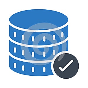 Check database glyph color vector icon