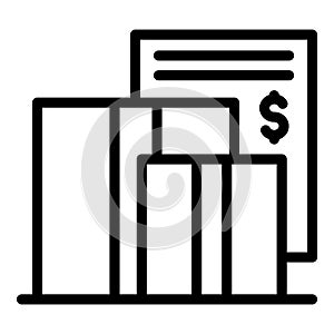 Check delivery icon outline vector. Fill form