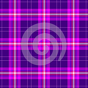 Check diamond tartan plaid scotch fabric seamless texture background - dark purple, hot pink, violet, magenta and white co