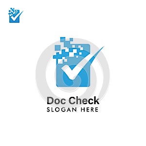 Check Document Logo Template Design. doc check icon symbol design