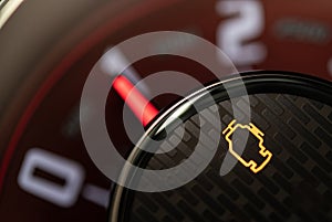 Check Engine Control Light on a Vehicle Dashboard