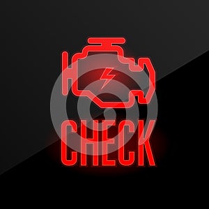 Check engine icon - blinking indicator on dashboard