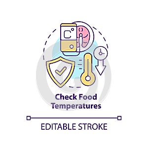 Check food temperatures concept icon