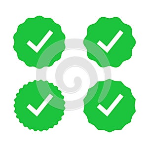 Check icon tick mark sign. Ok correct yes green vector accept choice list success right checkmark