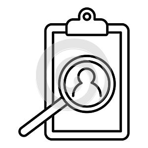 Check job cv clipboard icon, outline style