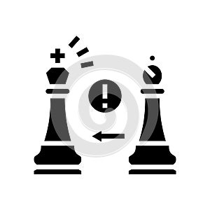 check king chess glyph icon vector illustration