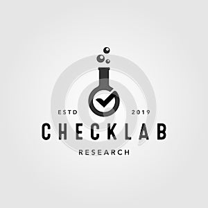 Check laboratory verified vintage logo vector icon illustration