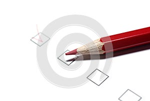 Check list application fill customer survey marker test checklist checking mark box red tick marketing market research sales