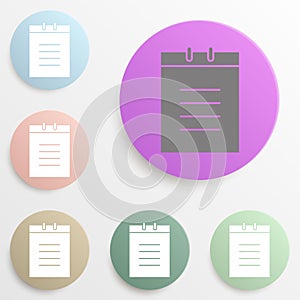 check list badge color set. Simple glyph, flat vector of web icons for ui and ux, website or mobile application