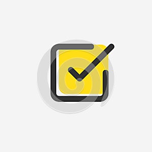 Check list button icon. Check mark in square box. Correct symbol. Stock Vector illustration isolated on white background