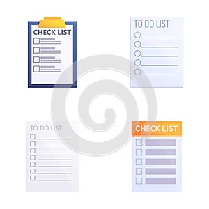 Check list icons set cartoon . Daily check list