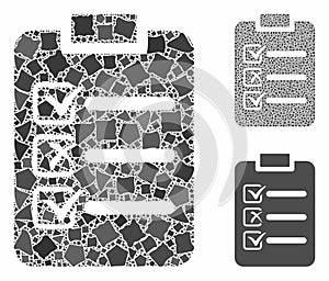 Check list Mosaic Icon of Rugged Elements
