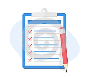 Check List with Red Pencil