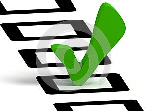 Check list symbol, green color