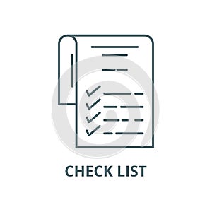 Check list vector line icon, linear concept, outline sign, symbol