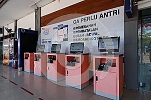 Boarding pass machine in Pasarturi Train Station