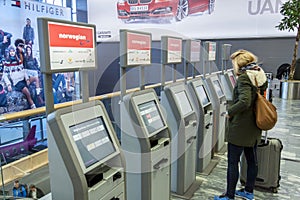 Check in machine at Oslo Gardermoen International Airport