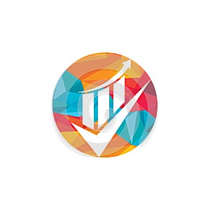 Stats check vector logo design template.