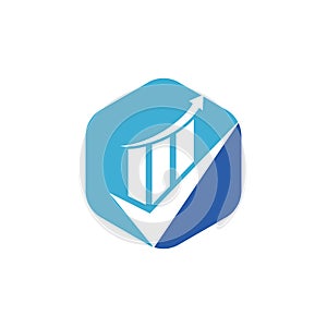 Stats check vector logo design template.