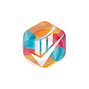 Stats check vector logo design template.