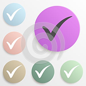 check mark badge color set. Simple glyph, flat vector of web icons for ui and ux, website or mobile application