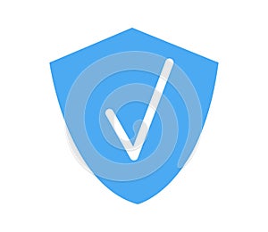 Check mark on a blue shield icon