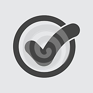 Check mark button. Icon vector flat