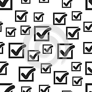 Check mark button seamless pattern. Business concept ok checkbox