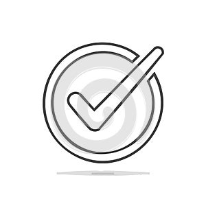 Check Mark within a Circle Icon Approved Done Concept Illustration